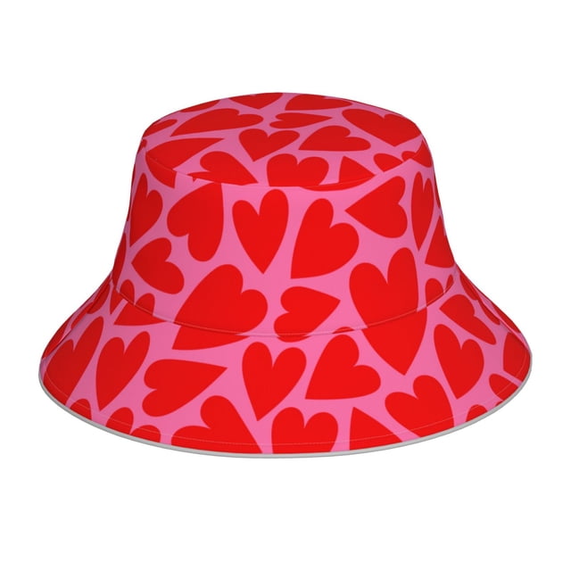 Balery Red Love Heart Sombreros para el sol para hombre y mujer, sombrero de pescador con UPF 50+
