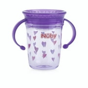 Nuby Tritan 8oz Two Handle Wonder Cup with Hygienic Cover, Hearts