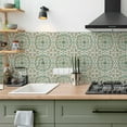 thumbnail image 5 of 10PCS Retro Floral Matte Wall Tile Sticker Transfer Peel and Stick, 6x6Inch Self-Adhesive Vinyl Backsplsh Tile Wall Decals for Kitchen Bathroom Living Room C, 5 of 8