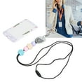 thumbnail image 1 of Portable Beaded Lanyard with ID Holder Transparent Adjustable Rounded Corner Design Easy Loading Ideal for Business, 1 of 8