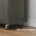 thumbnail image 4 of Knubmt Rolling Kitchen Island with Wheels and Towel Rack, Wood Top Kitchen Cart for Living Room, Dining Room, Brown, 4 of 10