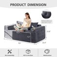 thumbnail image 3 of BYBYME 63" Corduroy Cloud Floor Sofa,Modular Comfy Small Cloud Couch for Small Spaces,Boneless Sofa for Living Room,No Assembly,Loveseat,Dark Grey, 3 of 8