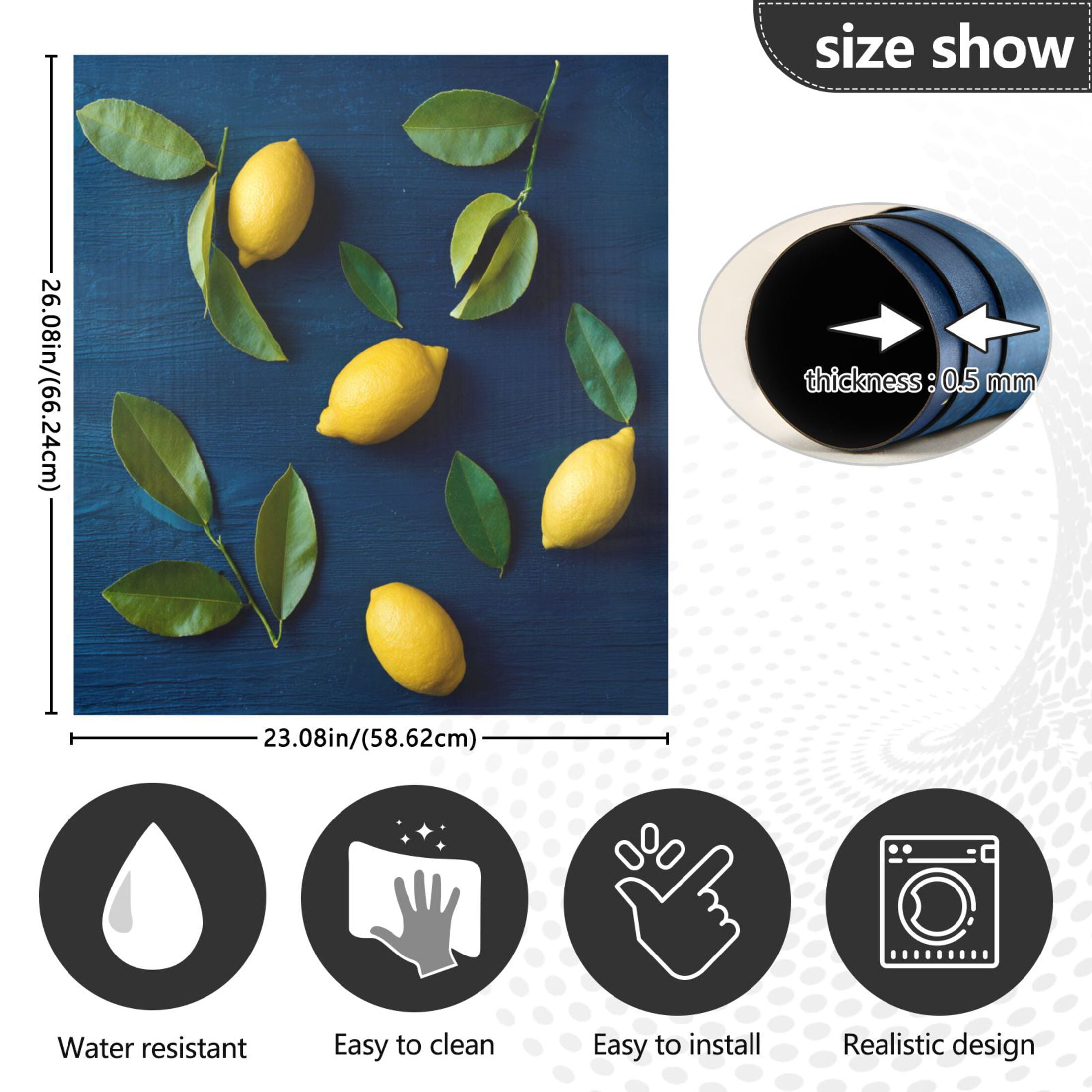IAUYY Magnetic decorative sticker - 23x26 Inch PVC Refrigerator Decorative Cover, Removable DIY Art for Kitchen Appliances An Isolated Object