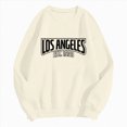 thumbnail image 4 of Towmus Women's Los Angeles Crewneck Sweatshirt Plus Size Crewneck Pullover Hoodies Casual Knit Print Casual Tops Sweater, 4 of 5
