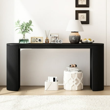 Curved Desktop Design / Versatile for Multiple Rooms / Sturdy MDF Construction