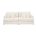 thumbnail image 5 of 79.3" Loveseat Sofa Couch, 2 Seater Corduroy Sofa with Double Cushions & 4 Pillows, Cloud Couch for Living Room Apartment, White, 5 of 9