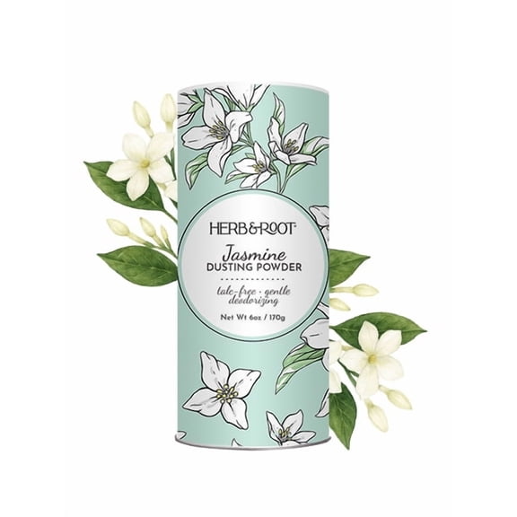 Jasmine Talc-Free Dusting Powder with Arrowroot & Oats - Soothing Body Powder for Women, Chafing, Deodorizing, Foot & Shoe Freshness