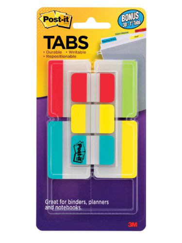 Post-it Tabs Value Pack Asst Primary Colors 1 and 2 Sizes 114-TabsPack 