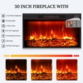 thumbnail image 6 of Holliwill 104" TV Stand with 30" Electric Fireplace, Modern Farmhouse Entertainment Center with Storage Cabinet for Living Room, White & Brown, 6 of 8