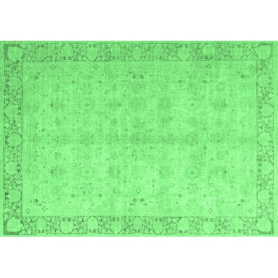 Ahgly Company Indoor Rectangle Oriental Emerald Green Modern Area Rugs, 2' x 3'