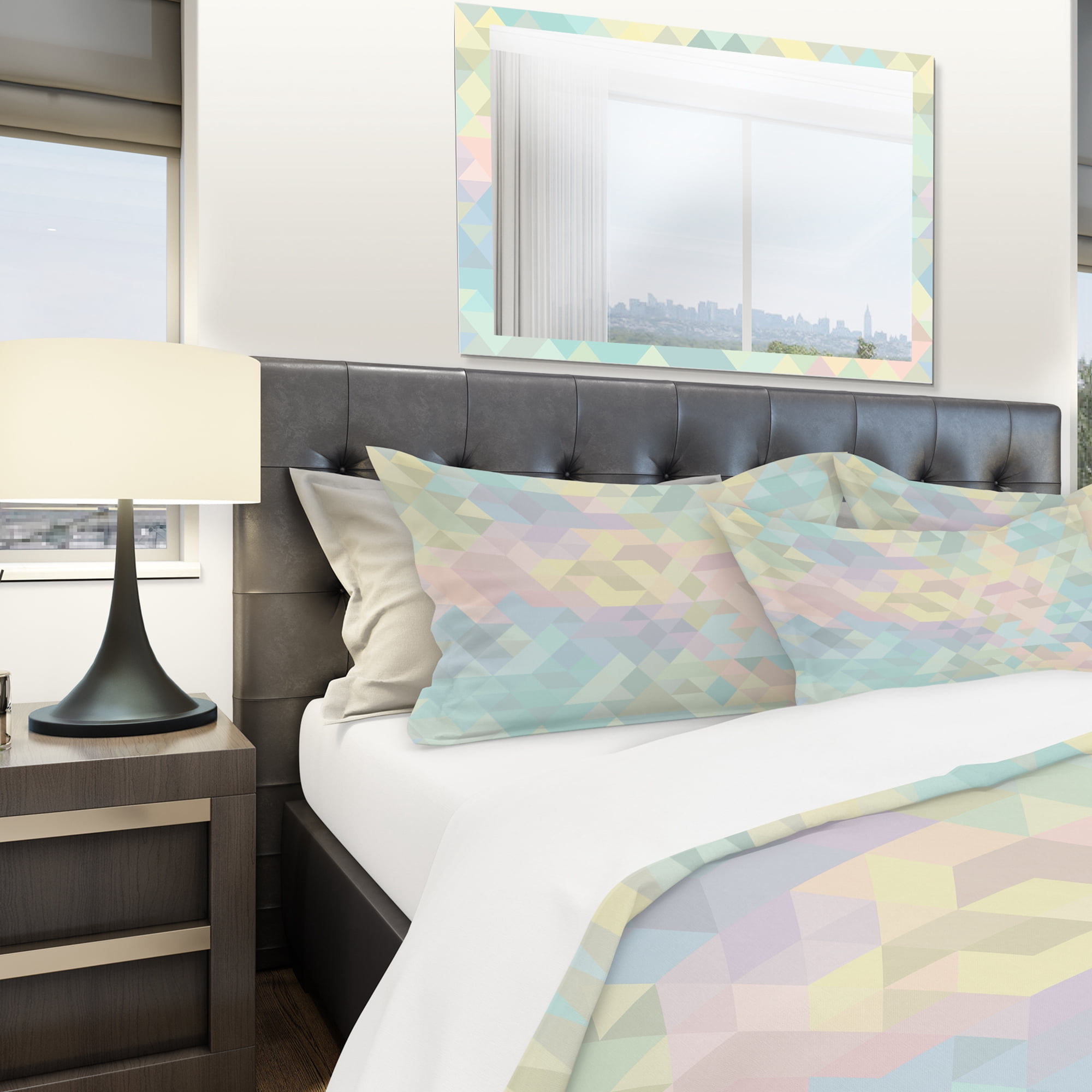 Designart 'Geometric Pattern in Pastel Tints #2' Modern Duvet Cover Set