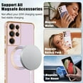 thumbnail image 6 of Magnetic Case for Samsung Galaxy S21 Ultra 5G MagSafe, Girls Women Cute Love Heart Pattern Plating Edge Silicone Shockproof Protective Bumper Cover for Samsung Galaxy S21 Ultra-Purple, 6 of 7