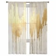 thumbnail image 3 of Modern Gold Sheer Curtains 72 Inches Long 2 Panels Set, Window Sheer Curtains for Living Room/Bedroom, Abstract Minimalist Grunge Art Color Block Light Filtering Rod Pocket Curtain 52'' x 72'' x 2, 3 of 7