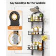 thumbnail image 5 of 3-Tier Adjustable Shower Caddy with Hanging Hook – Non-Swing Metal Organizer, Rust-Resistant Black Bathroom Shelf Basket, 5 of 7