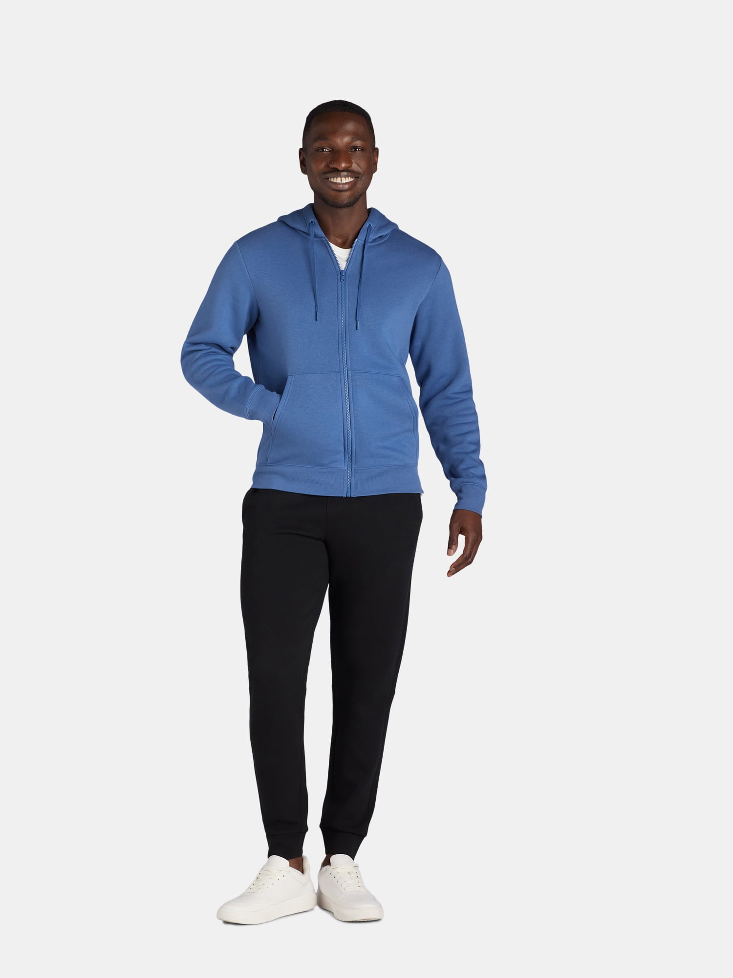 Athletic Works Men's and Big Men's Zip Up Fleece Hoodie Sweatshirt, Sizes S-5XLT