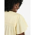thumbnail image 4 of Terra & Sky Women's Plus Short Sleeve Smock Yoke Top, Sizes 0X-5X, 4 of 5