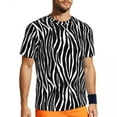 thumbnail image 3 of Zebra Print T-Shirt Black White Stripes Harajuku Gym T Shirts Short Sleeve Quick-drying To, 3 of 5