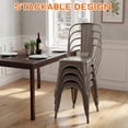 thumbnail image 4 of Lacoo Metal Dining Chair Indoor-Outdoor Use Stackable Classic Trattoria Chair Chic Dining Bistro Cafe Side Metal Chairs Set of 4, Gunmetal, 4 of 7