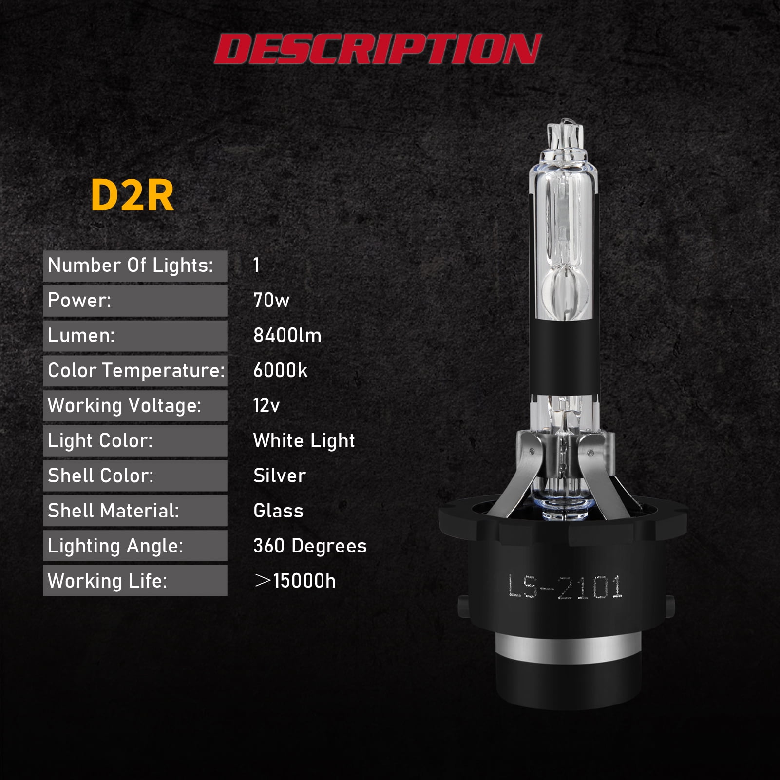 2X D2R HID Xenon Headlight Low Beam Bulbs 35W 6000K White Super Bright
