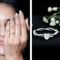 thumbnail image 3 of Rosec Jewels Lab Diamond Heart Ring for Engagement - Half Carat Diamond Ring Solitaire (EF-VS Quality), 925 Sterling Silver, US 4.00, 3 of 8