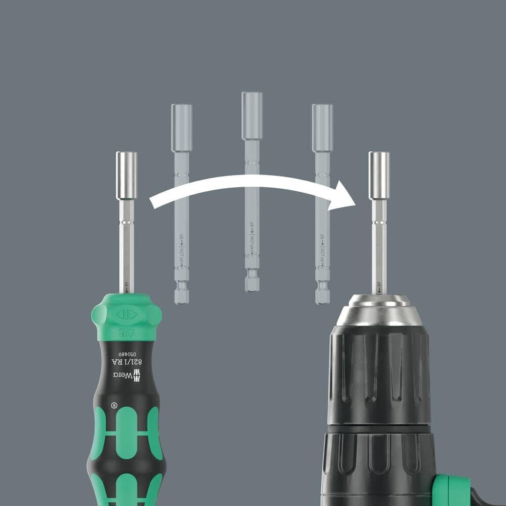 Wera Tools Kompakt 28 Ra 1 Kraftform Screwdriver Bit Set With Pouch, 6 Pieces