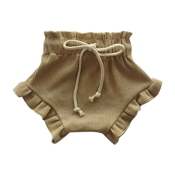 Quealent Toddler Clothes for Girls Baby Boy Shorts Baby and Toddler Girls Pull on Shorts Bloomer Shorts Khaki,18-24 Months