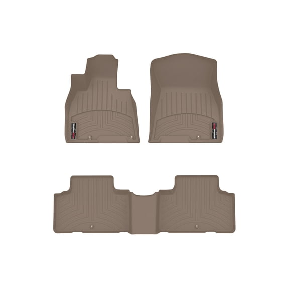 WeatherTech Custom Fit FloorLiners compatible with 2021-2021 Genesis GV80 - 1st & 2nd Row, Tan