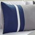 thumbnail image 2 of Embroidered Quilted Down Alternative Comforter Set Twin or Queen Size Bedding Includes Blue/Grey/White Comforter and Pillow Shams- LOLA (Blue Queen), 2 of 4