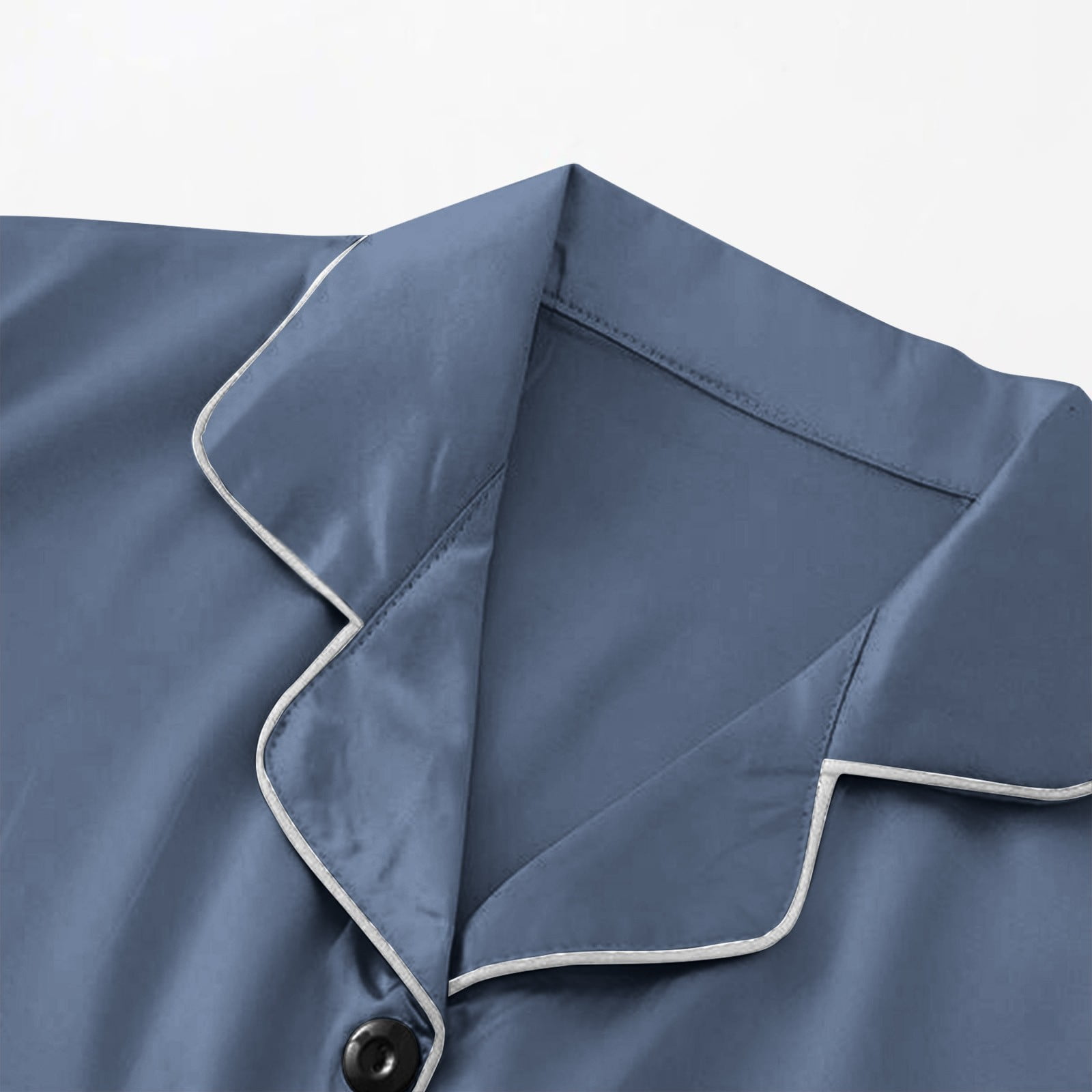 BiZtdJrK Silk Satin Pajamas for Women Set Plus Size Comfy Sleepwear Sets Notch Collar Long Sleeve Button Down Shirts and Pants 2 Piece Lounge Outfits with Chest Pocket Blue XXXXL