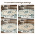 thumbnail image 7 of ODIKA 9'x12' Washable Area Rug Non-Slip, Chair-Friendly Beige Vintage Distressed Scrolling Vine Border Bathroom Ornamental for Dining Room, Basement, Large Office, 7 of 7