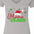 thumbnail image 4 of Inktastic Mama Claus with Christmas Santa Hat and Snowflakes Women's V-Neck T-Shirt, 4 of 5