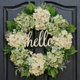 thumbnail image 2 of Corona de hortensias artificiales de 40 cm, guirnalda para el hogar, decoración de puerta de entrada, fondo de pared, decoración navideña, corona de hola, 2 of 5