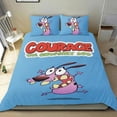 thumbnail image 1 of Coraje, el Perro Cobarde Conjunto de sábanas temático, trío de piezas, cómodo y amigable con la piel, diseño único, regalo de decoración para el hogar para familiares, amigos y fans, 90 cm * 190 cm, 1 of 6