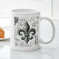 thumbnail image 3 of CafePress - Vintage French Fleur De Lis Mug - 11 oz Ceramic Mug - Novelty Coffee Tea Cup, 3 of 4