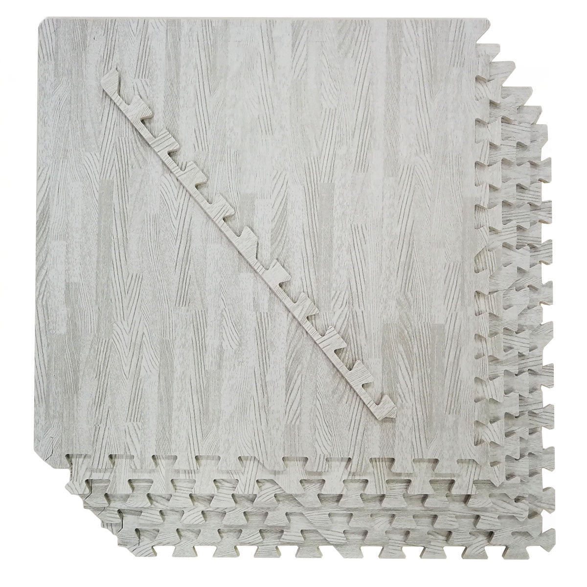 Home Aesthetics 100 Sq. Ft 3/8 Inch Thick Interlocking Foam Mats Flooring,  White 