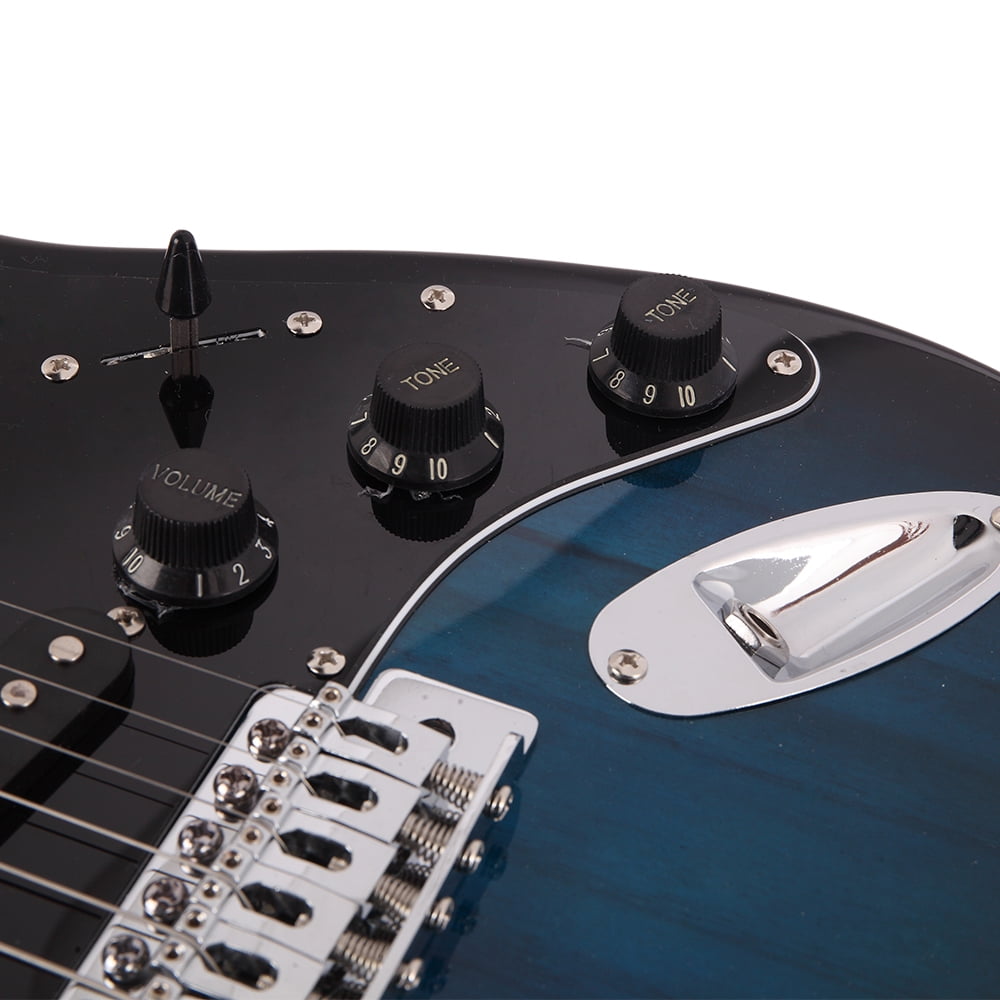Private Jungle 39" Full Size Electric Guitar with Amp, Case and Accessories Pack Beginner Starter Package, Dark Blue