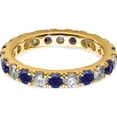 thumbnail image 4 of 14K Yellow Gold Lab Grown Diamond Si1/Si2 G H I & Cr Blue Sapp Eternity Band (Size 4) Made In India et0050-csa-100-4ylg, 4 of 5