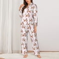 thumbnail image 2 of KLL Dachshund Dog Puppy Print Women's Long Sleeve Pajamas with Pants Sleepwear Loungewear 2 Set-Medium, 2 of 7