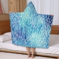 thumbnail image 5 of Blue White Tie Dye Cracked Pattern Hooded Bath Towel，50"x30" for Ages 3 To 12 Kids, Quick Dry Lightweight Soft Microfiber Hood Beach Towel Cover Up for Kids, 5 of 7