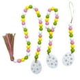 thumbnail image 4 of Guirnalda de Cuentas de Madera de Pascua con Borlas y Etiquetas de Flores de Conejito de Pascua, 4 of 7