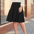 thumbnail image 3 of BGDK Girls' School Uniform Pleated Pull-on Knee Length Panel Skirt, Knit Waistband Navy 14, 3 of 5