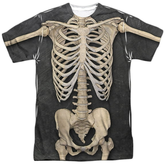 Skeleton Costume Mens Short Sleeve Sublimation Shirt