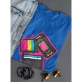 thumbnail image 3 of Radio, Tv And Cassette Graphic (TV, Music And Movies) Women Royal Blue T-Shirt, Female Medium, 3 of 4