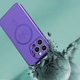thumbnail image 3 of For iPhone 13 Pro Max Magnetic Ring Circle Camera Cap KickStand Hybrid UV Paint Matte Finish Case - Purple, 3 of 4