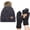 #23 Black/Grey, variant on Women's Cable Knit Beanie and Glove Set, Black, 2 Pack