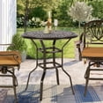 thumbnail image 3 of VIVIJASON 35.2" Patio Height Bar Table, All-Weather Cast Aluminum Bar Bistro Table Outdoor Patio Round Dining Table with Umbrella Hole for Balcony, Lawn, Garden, Backyard, Antique Bronze, 3 of 7