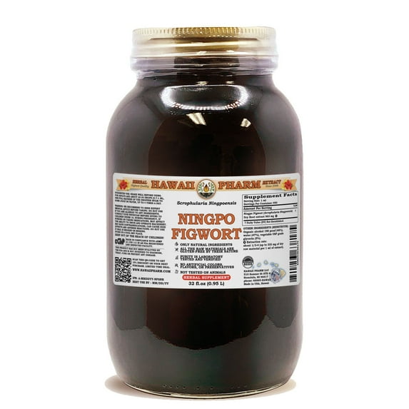 Ningpo Figwort (Scrophularia Ningpoensis) Dry Root Liquid Extract. Expertly Extracted by Trusted HawaiiPharm Brand. Absolutely Natural. Proudly made in USA. Tincture 32 Fl.Oz