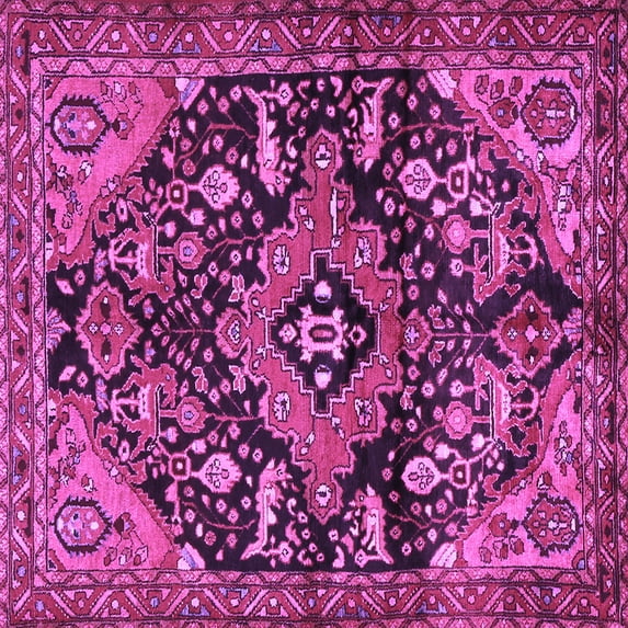 Ahgly Company Indoor Square Persian Purple Traditional Area Rugs, 5' Square