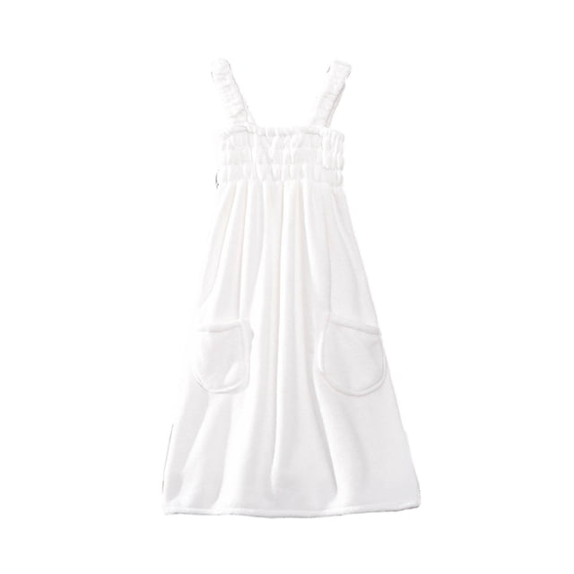 Falda de baño de felpa para mujer, toalla de ducha suave, gruesa y absorbente con bolsillos y tirantes ajustables. Envoltura corporal para spa, ideal para baño, gimnasio, piscina, playa y viajes.