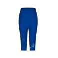 thumbnail image 4 of DeHolifer Leggings for Women High Waisted Elastic Waisted Straight Leg Solid Color Casual Pearl Patchwork Yoga Tights Blue 3XL, 4 of 4
